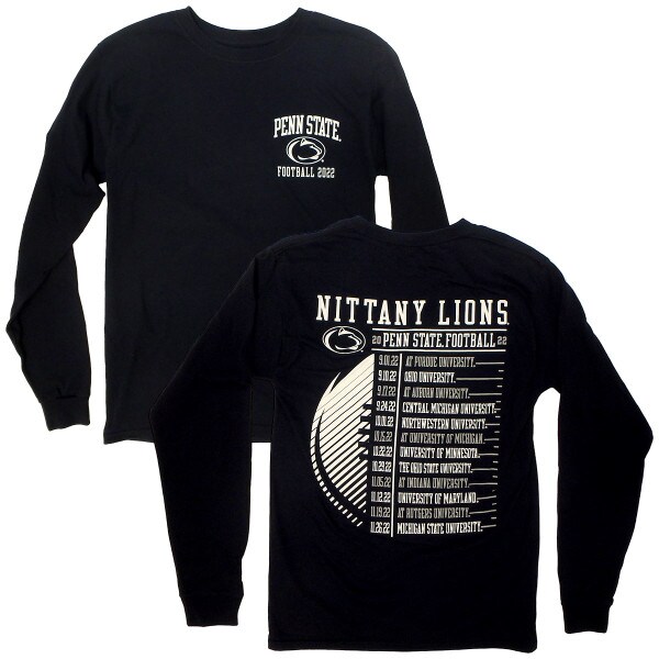 navy long sleeve Penn State Nittany Lions Football 2022 schedule t-shirt